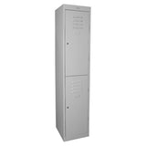 2 Door locker Padlatch Silver Grey 305mm Wide - Steelco