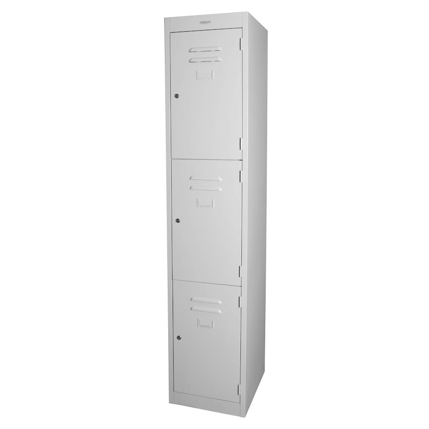3 Door locker Padlatch Silver Grey 305mm Wide - Steelco