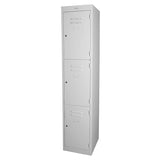 3 Door locker Padlatch Silver Grey 305mm Wide - Steelco