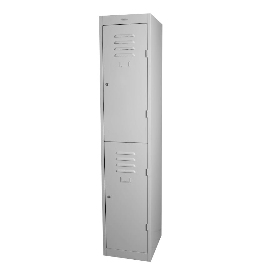 2 Door locker Padlatch Silver Grey 380mm Wide - Steelco