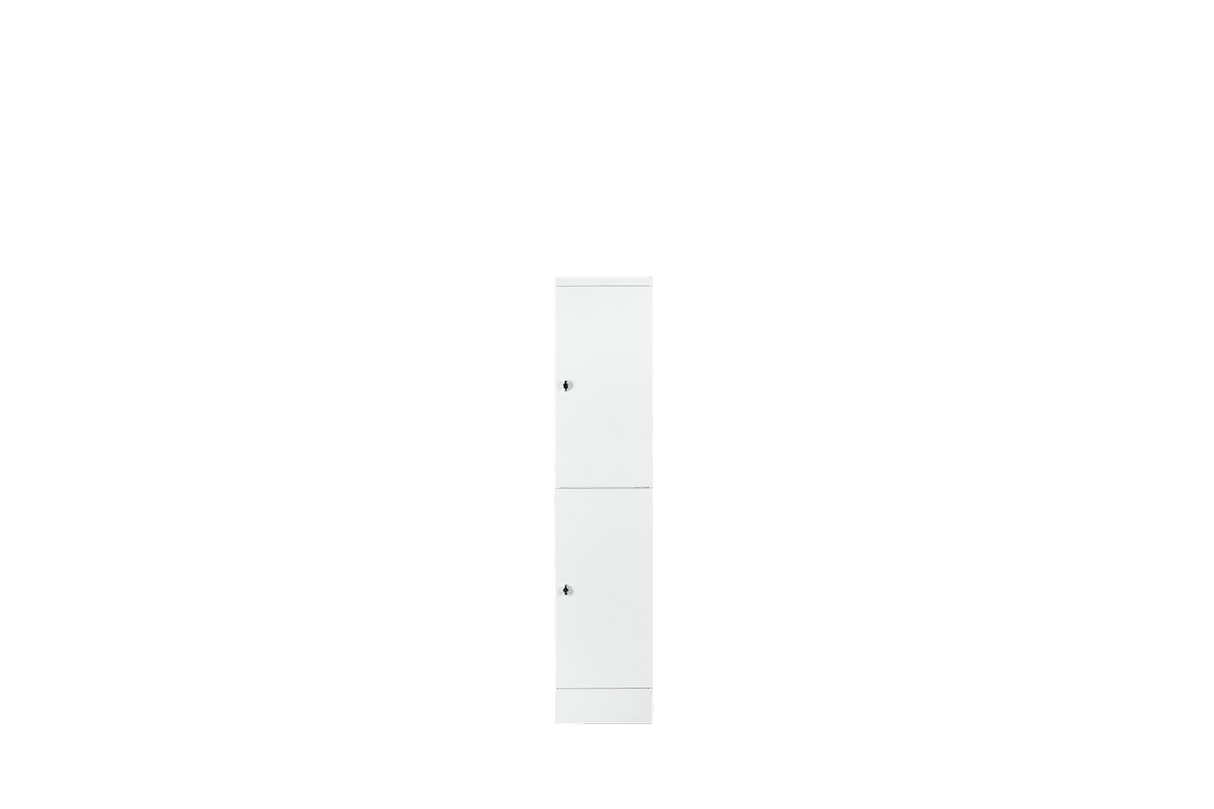 Flush Front Lockers 2 Door Padlatch White 400mm Wide - Steelco