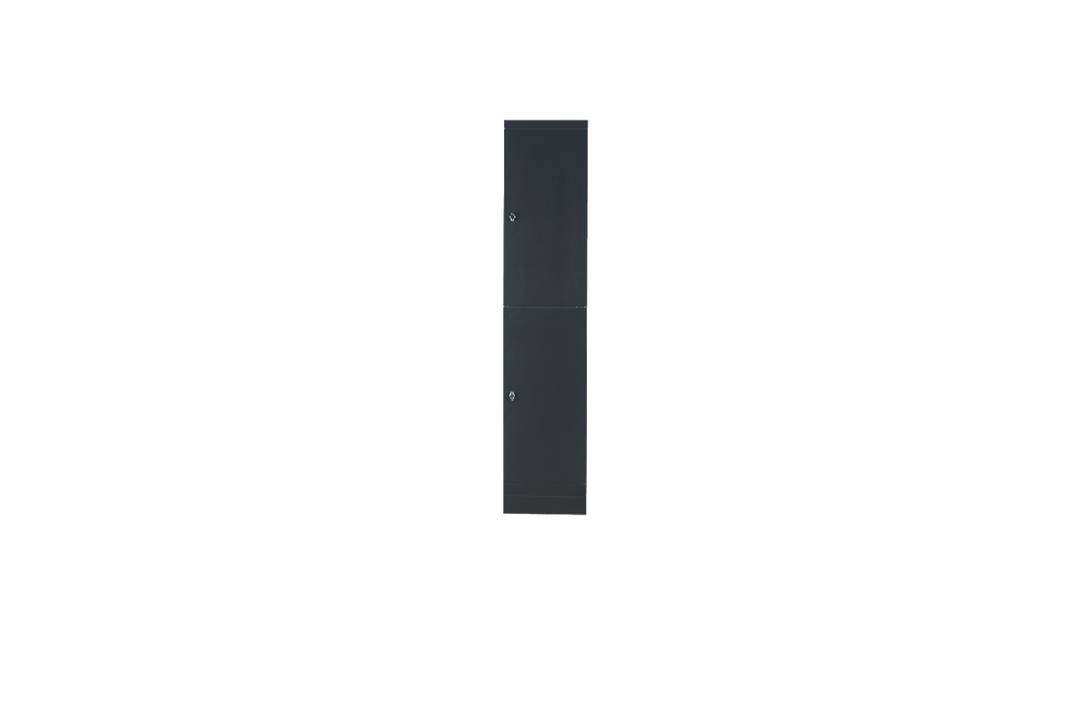 Flush Front Lockers 2 Door Padlatch Black 400mm Wide - Steelco