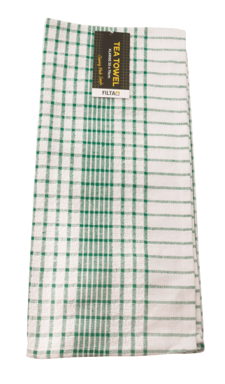 Filta XL Green Cotton Tea Towel 10-Pack: stylish, absorbent, extra-large towels for efficient drying in modern kitchens.