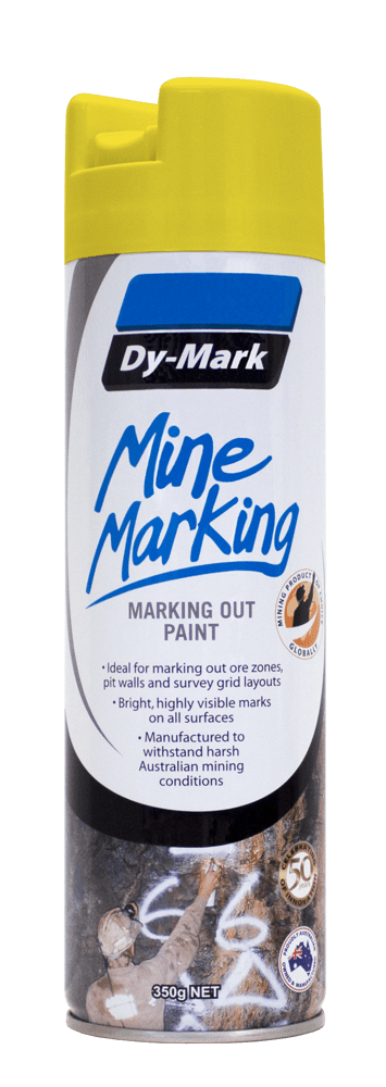 Dy-Mark Mine Marking Vertical Yellow Paint 350g Pack of 12