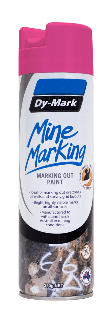 Dy-Mark Mine Marking Vertical Fluoro Pink Paint 350g Pack of 12