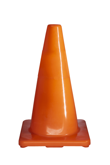 High-visibility 450mm Pathway Cone with No Collar, ideal for construction and pedestrian control in various settings.