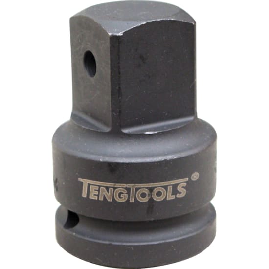 Teng 3/4F:1M Impact Adaptor connecting 3/4" drive air guns to 1" drive sockets, featuring secure pin fixing and durable finish.