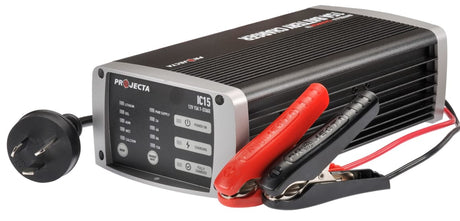 Projecta 12V Multichem Lithium Battery Charger 15A for fast, reliable charging of large batteries in boats and caravans.