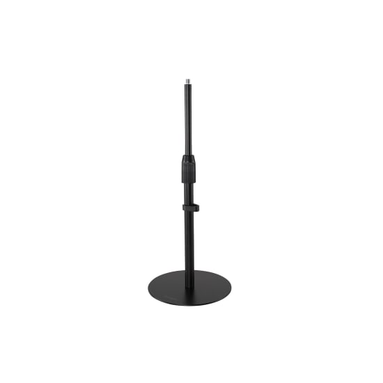 Kensington A1010 telescoping desktop stand for optimal webcam, microphone, and lighting setups; extends 300mm to 482mm.