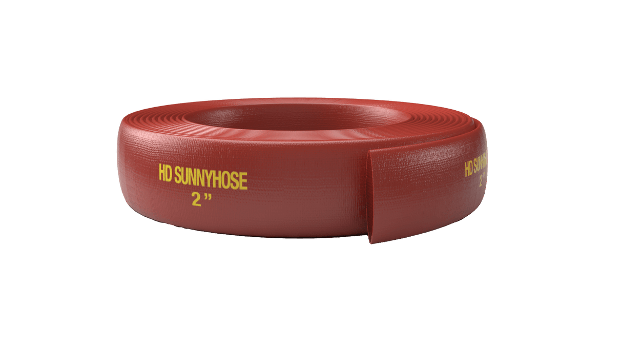 Sunnyhose Heavy Duty Red Layflat Hose 50mm - Per Metre