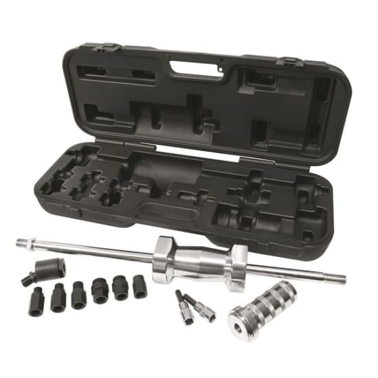 Toledo Slide Hammer Diesel Injector Puller Kit for removing stubborn diesel injectors, includes heavy-duty slide hammer and universal joint.