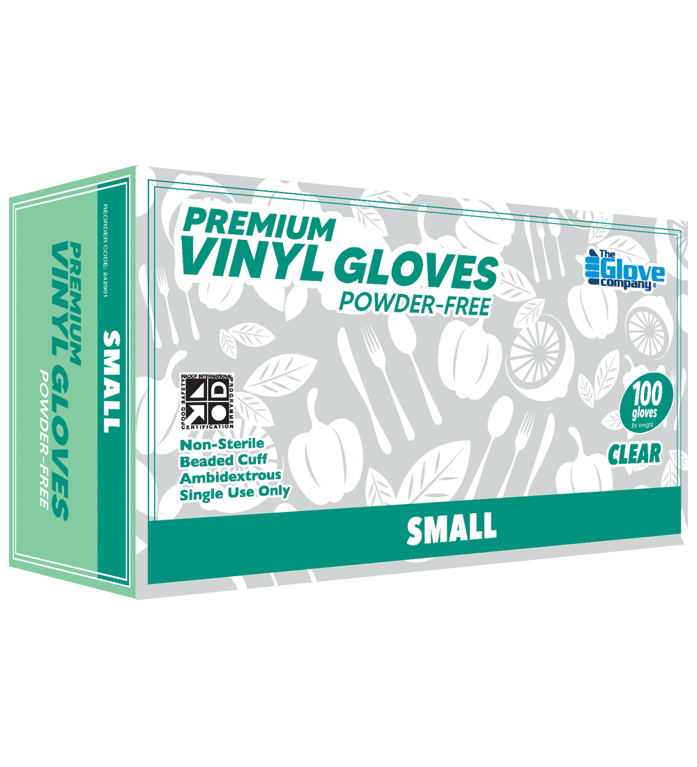 TGC Premium Vinyl Gloves Powder Free Clear S-XL (Pack of 100) - Clear - S