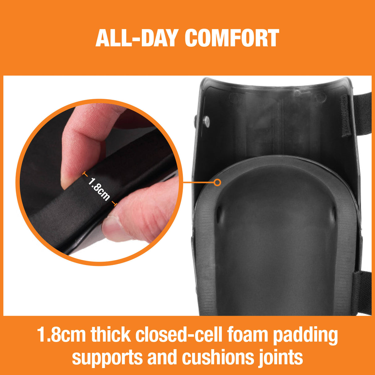 ProFlex 360 Rubber Cap Knee Pads Black (Pair)