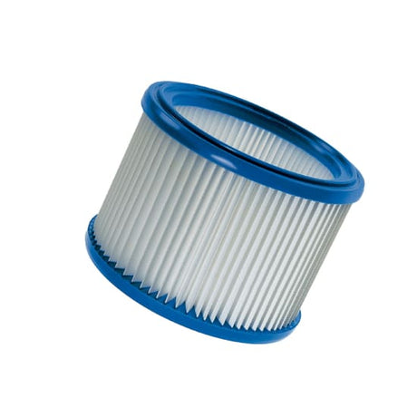 Nilfisk PET Replacement Filter for Aero 20-11, white and blue, effectively captures dust and allergens for enhanced vacuum performance.