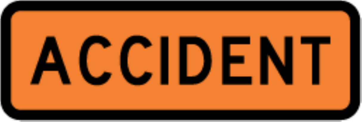 Road Works Sign | Accident W900mm x H300mm - Standard