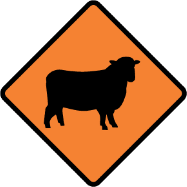 Road Sign | Sheep W750mm x H750mm - Standard