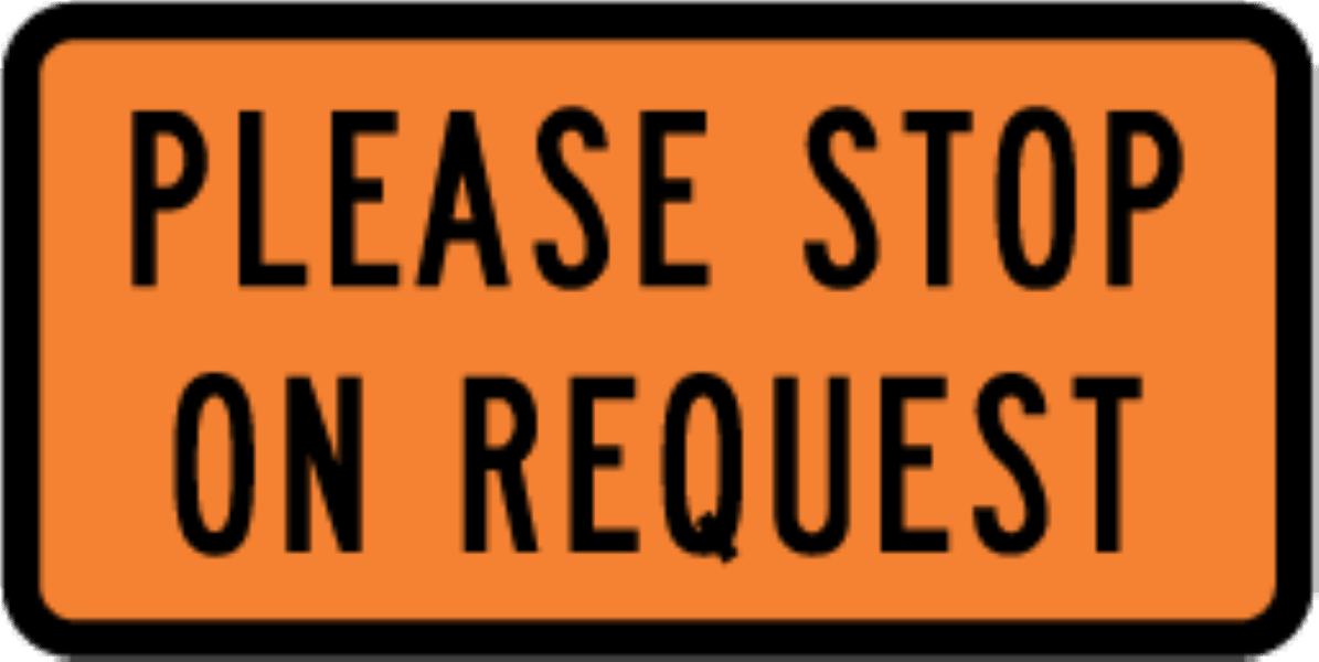 Road Works Sign | Please Stop On Request W900mm x H500mm (Single Sided)