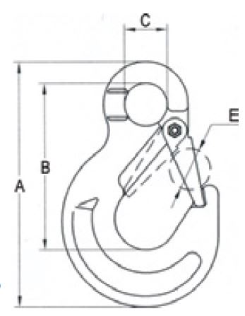 Bullivants Grade 100 Eye Type Sling Hook W/Latch 10mm