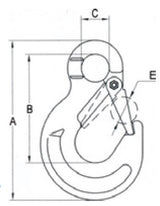 Bullivants Grade 100 Eye Type Sling Hook W/Latch 8mm