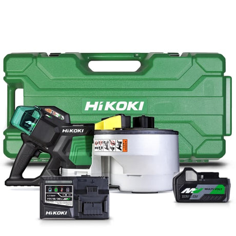 HiKOKI 36V Brushless Rebar Bender/Cutter Kit, cordless tool for cutting and bending up to 16mm rebar with adjustable angles.