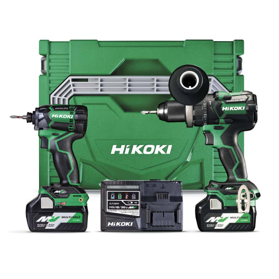 HiKOKI 36V Brushless Cordless Impact Drill/Driver Kit featuring powerful tools with advanced safety and durability for all drilling needs.