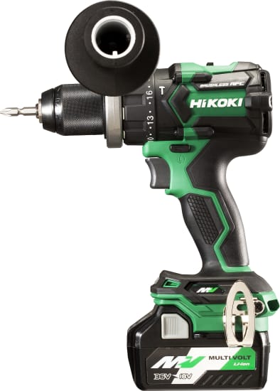 HiKOKI 36V Brushless Cordless Impact Drill/Driver Kit with powerful DV36DC and WH36DC, featuring compact design and safety control.