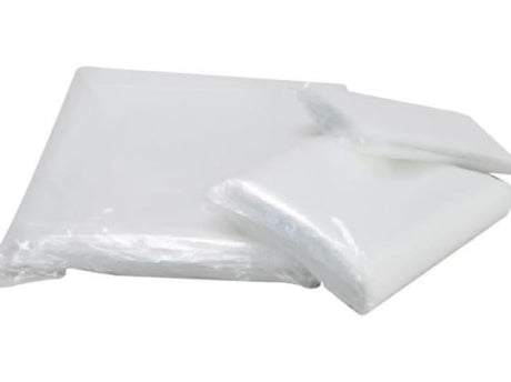 Heavy-duty clear plastic bags, 600 x 1200mm, ideal for food and grocery storage, 125 bags per carton, food-grade quality.