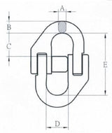 Bullivants Grade 100 8mm connecting link, 2.5t WLL, durable and strong for safe lifting and rigging applications.