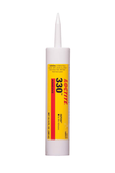 LOCTITE AA 330 Structural Adhesive in 300ml, a pale-yellow no-mix adhesive for bonding PVC and acrylic with strong impact resistance.