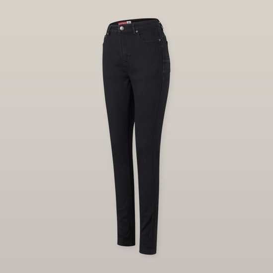 Hard Yakka Women's Jegging Y08227 in black, size 22, featuring stretch denim, higher waist, and multiple utility pockets.