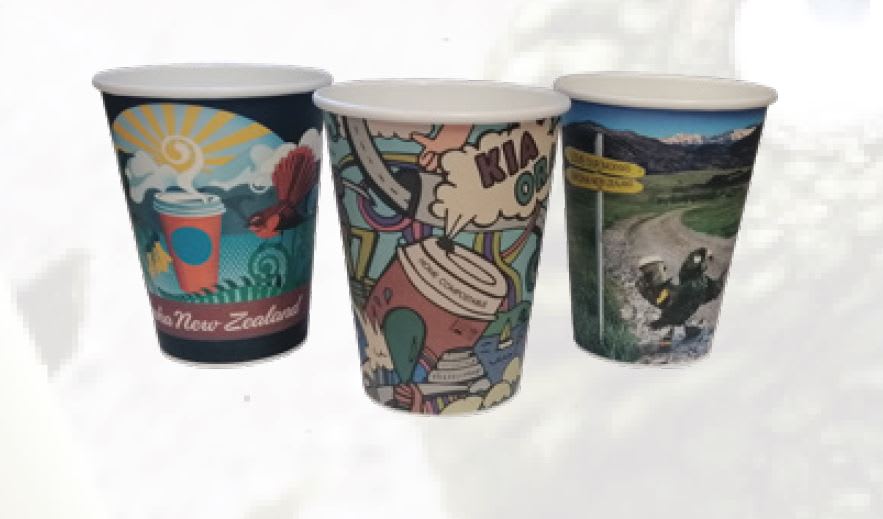 Hutamaki Kiwiana Compostable Paper Hot Cup 400ml 50 (Pack)