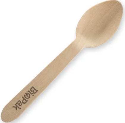 BioPak Coated Wood Spoon 10cm 100 (Pack)