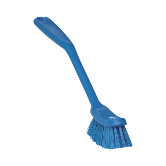 Ergonomic Vikan Brush Narrow Blue designed for effective cleaning of dishes and hard-to-reach areas in kitchens.