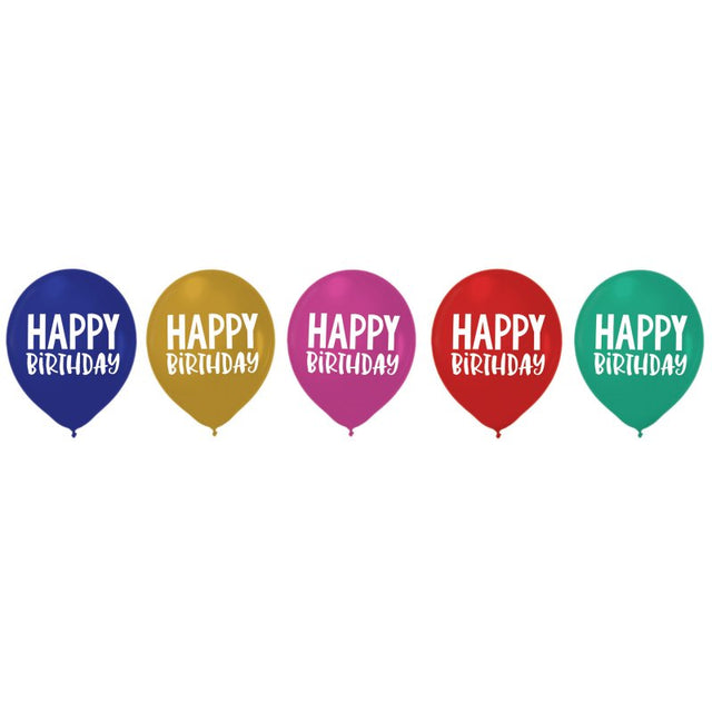 Pack of 15 vibrant 30cm latex balloons with cheerful dot prints, perfect for festive celebrations and event decor.