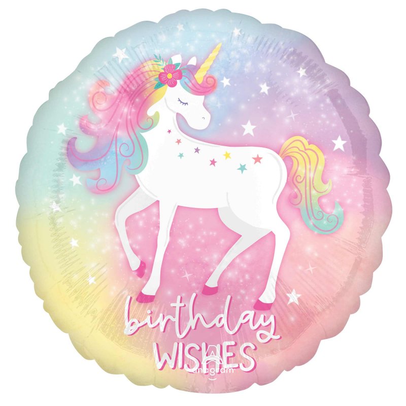 Standard HX Enchanted Unicorn Foil Balloon, 45cm, colorful design perfect for magical celebrations and parties.