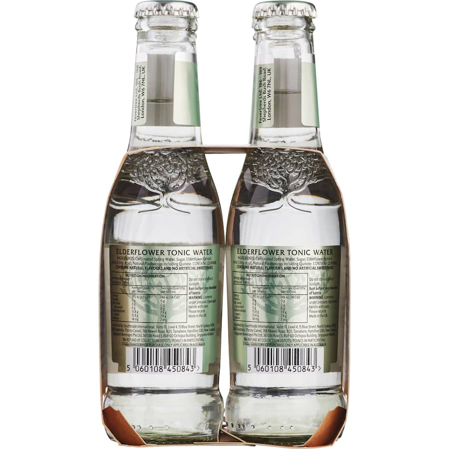 Fever Tree Tonic Water Elderflower 4 pack 200mL
