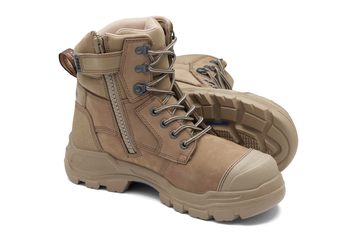 Blundstone 9063 Rotoflex Zip Sided Safety Boots - Stone (Size: 05)