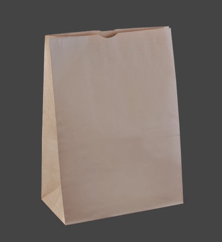 Detpak Paper Kraft Checkout Bags - Large 280x150x455mm 250 (Case)