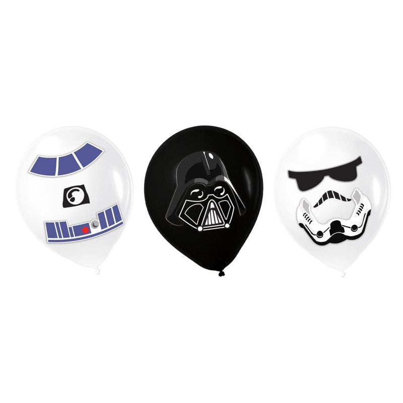 Colorful Star Wars-themed latex balloons and add-ons, perfect for themed parties and celebrations.