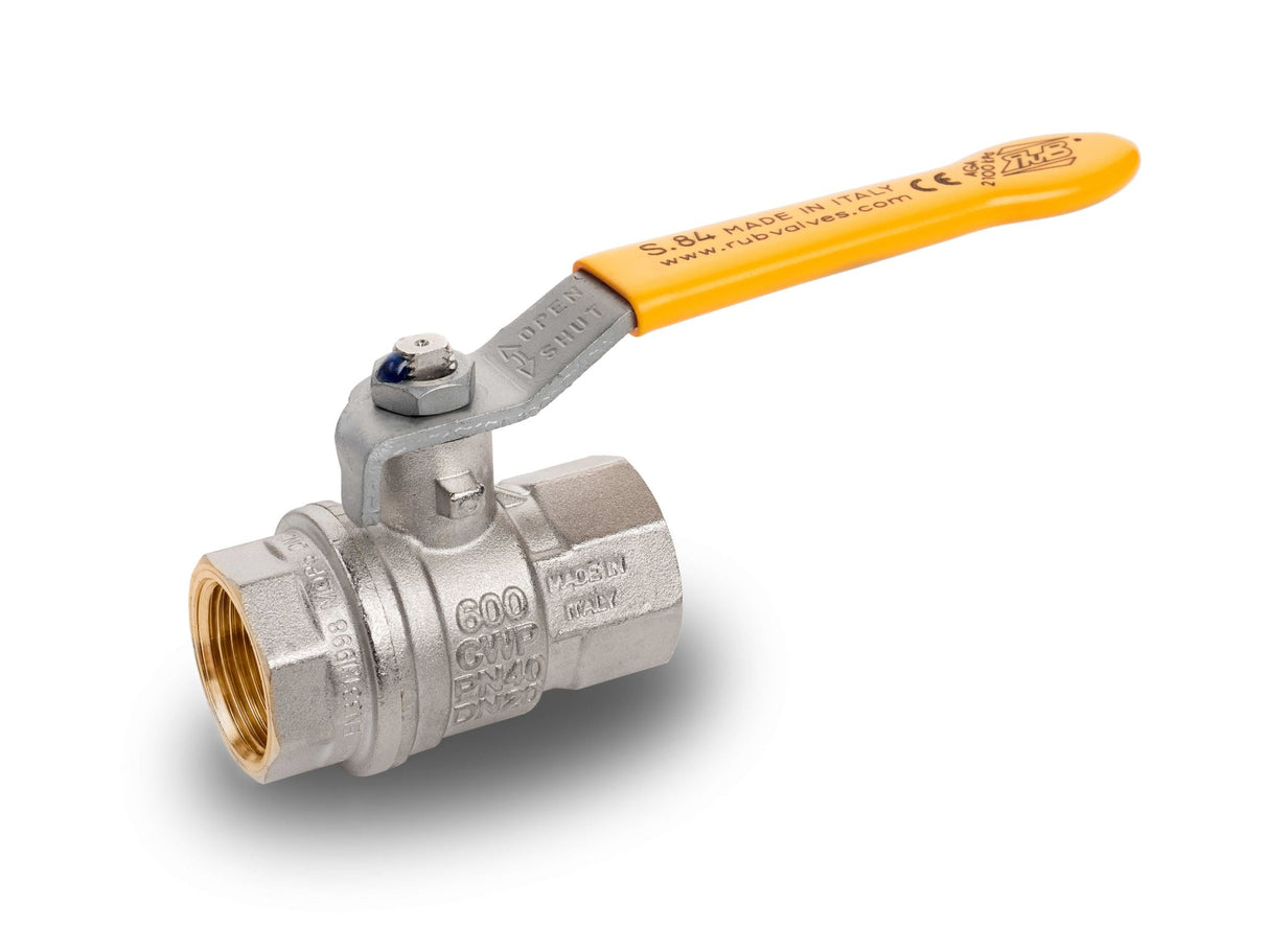 RuB s.84 Gas Brass Ball Valve with Lever Handle 10mm BSPT