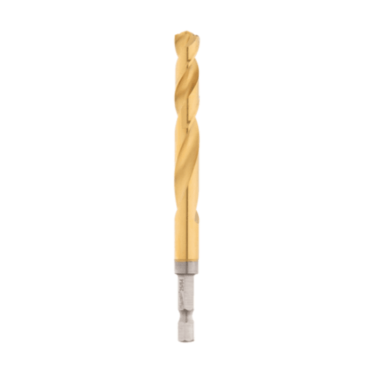 Milwaukee RED HELIX Titanium Drill Bit (9.5mm) features a variable helix design for efficient drilling in various materials.