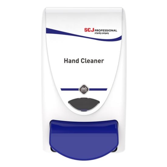 Deb Stoko Cleanse Light 1L Dispenser for efficient hand cleansing in industrial environments like steel and automotive maintenance.