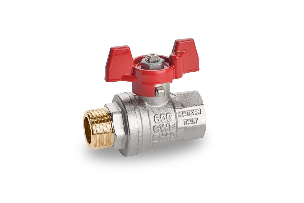 RuB s.90 Brass Ball Valve with T-handle 15mm BSPP