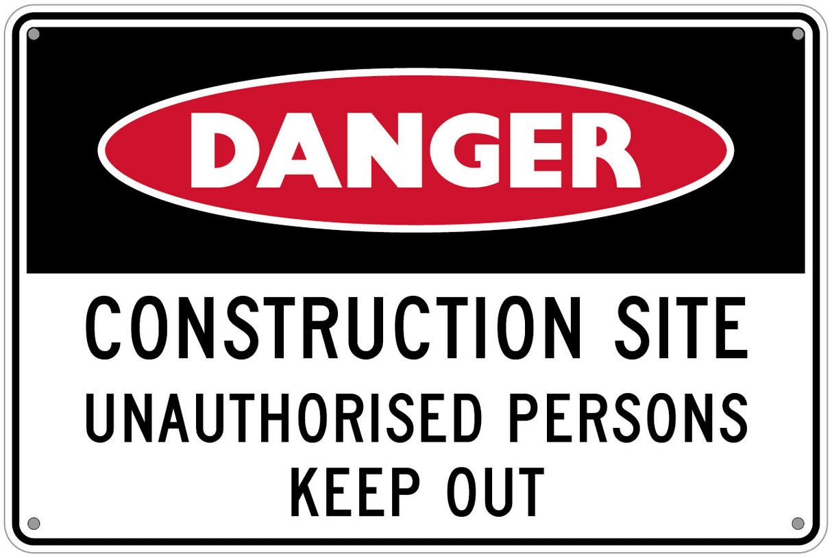 Dangerous Construction Site Sign 450x300mm - Standard