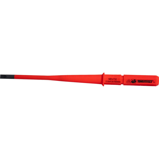 Teng 1000V screwdriver with 4mm interchangeable tip, approved for live work up to 1,000 volts, 151mm long for precision tasks.