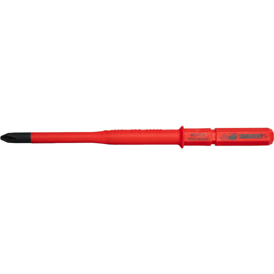 Teng 1000V interchangeable insulated screwdriver with PH2 blade for safe electrical work and easy access to recessed screws.