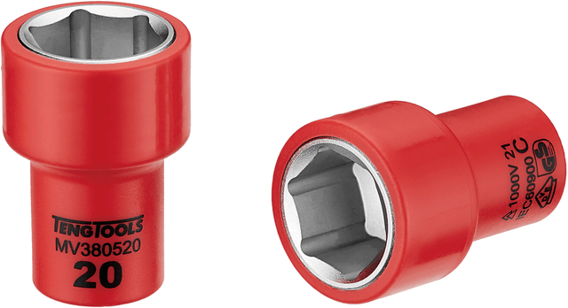 Teng 1000V VDE 20mm insulated socket designed for safety in live environments, featuring a secure grip and corrosion-resistant steel.