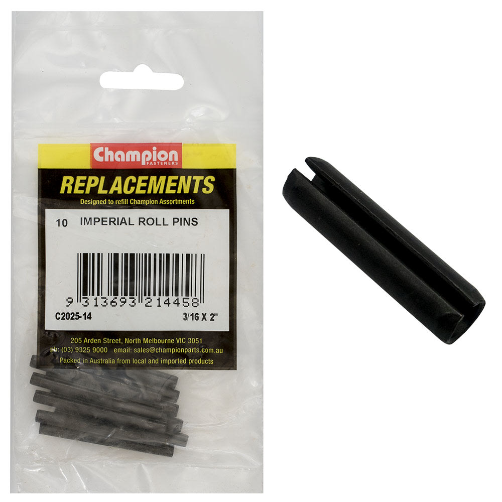 Champion Imperial Roll Pin 3/16" x 2" Pack of 10