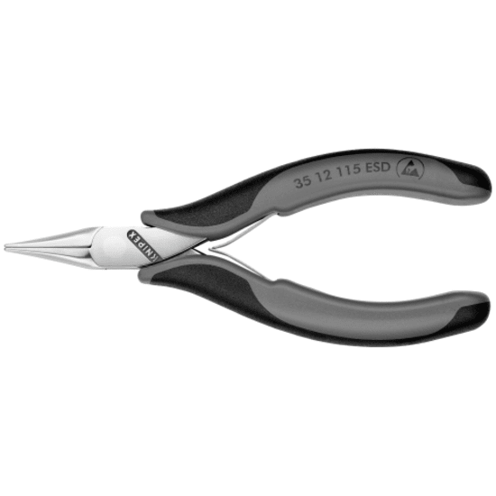 Knipex Electronics Pliers ESD with slender design, dissipative handles, and smooth surfaces for precise electronics assembly.