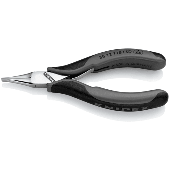 Knipex Electronics Pliers ESD, slender design for precise gripping and bending in electronics, with anti-static safety features.